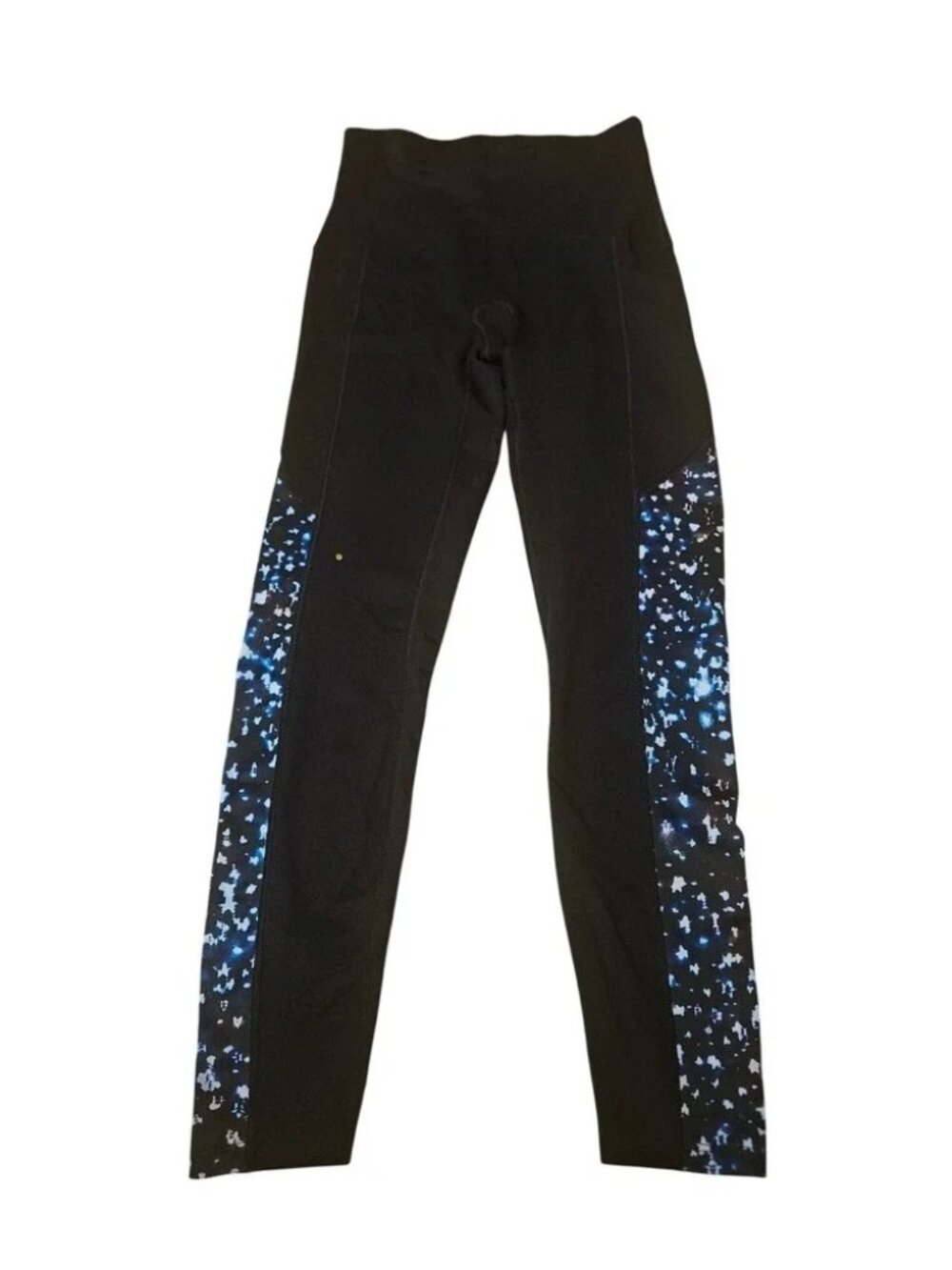 Spanx Booty Boost High Waisted Galaxy Print Side Panel Leggings Black Small